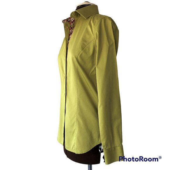 Cafe Blu Olive Button Front Shirt - Picture 3 of 8